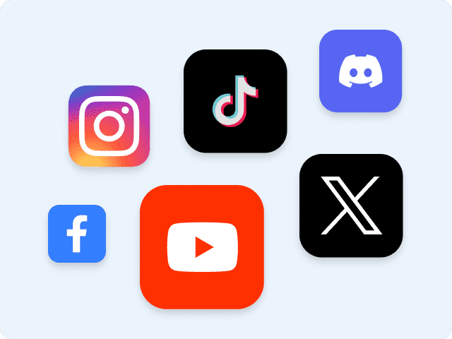 Social media and app icons collage