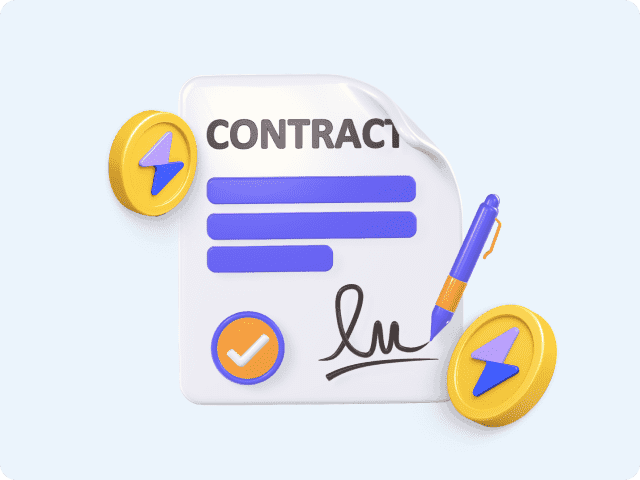 Signed contract with pen illustration