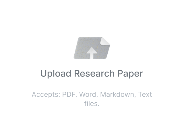 Upload research paper file for summarization